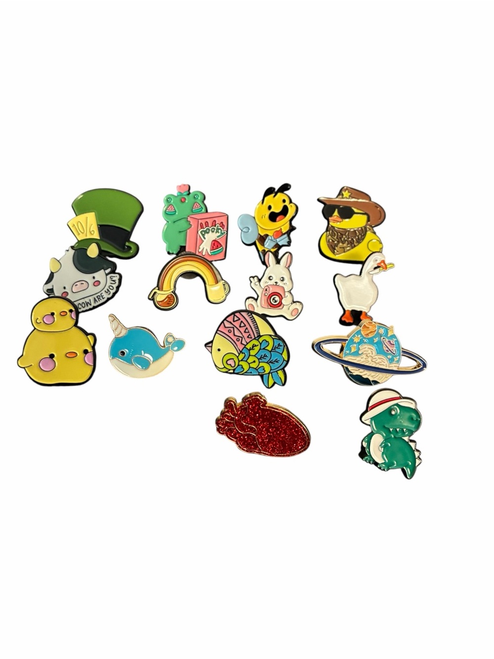 Kids Colorful Enamel Pin Set - Multi-Color Cartoon Characters